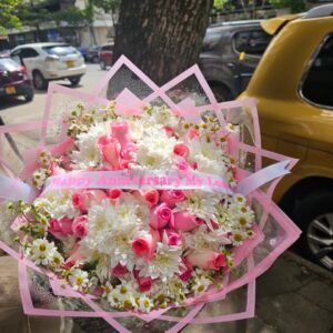 Sunshine & Sweets – Yellow Rose Bouquet & Chocolates birthday flowers in Nairobi