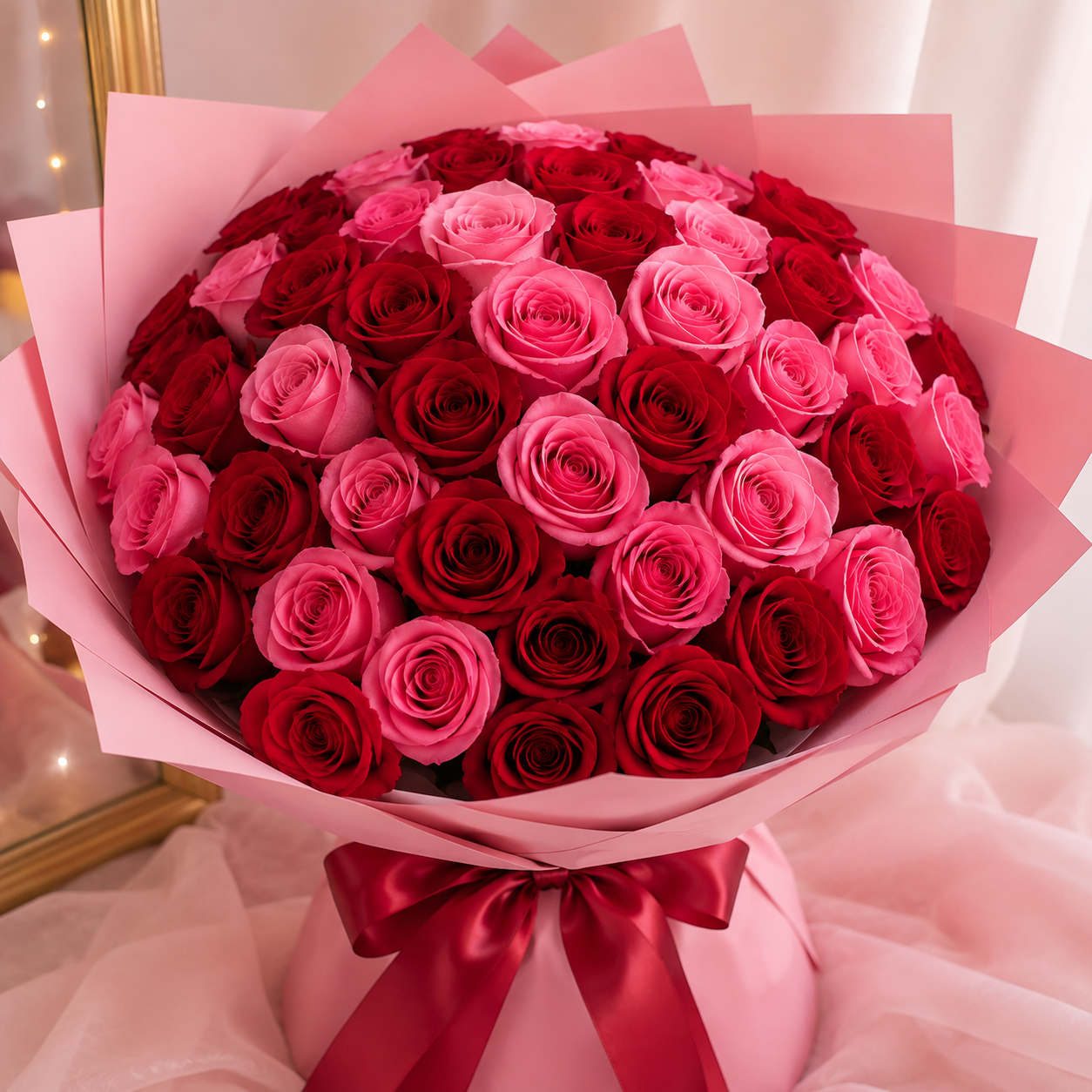 Blush & Passion Rose Bouquet