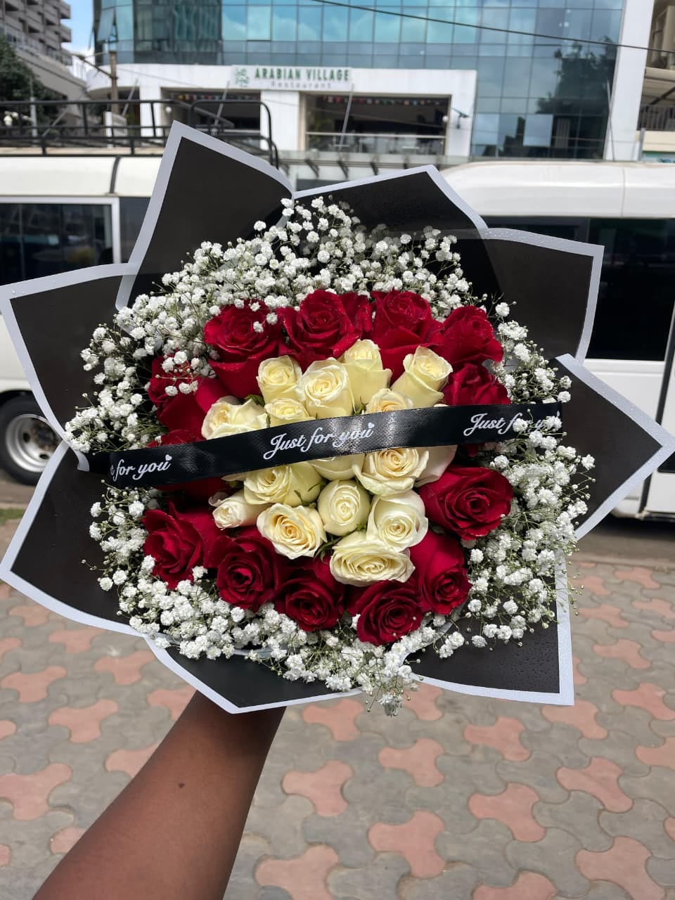 WhatsApp Image 2026-08-19 at 11.07.08 AM (1) Midnight Elegance Red & White Rose Bouquet