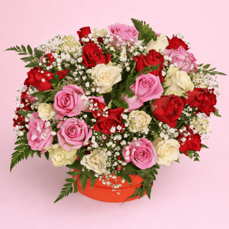 Rose Elegance Mixed  Roses Arrangement